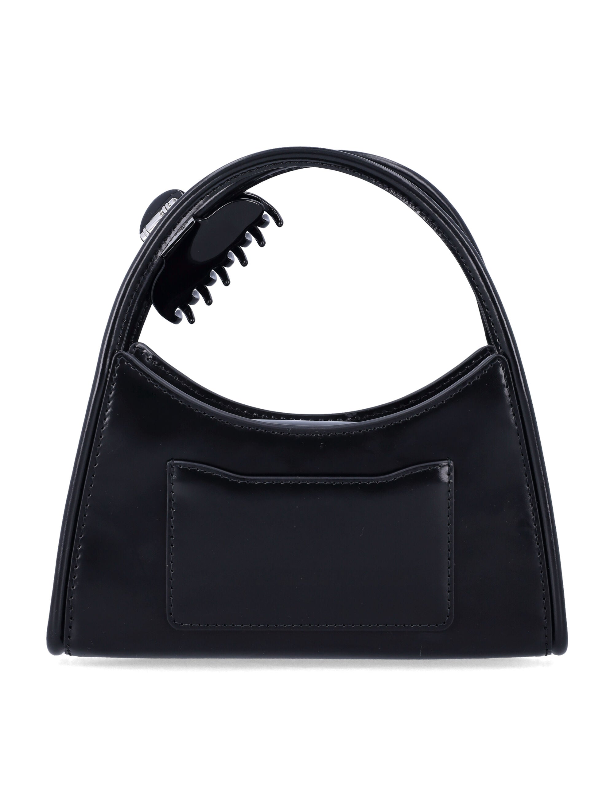 Glam Claw Clip Leather Crossbody Bag