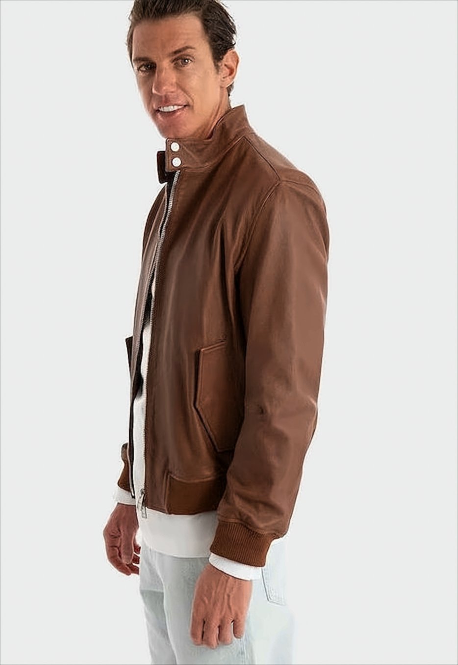 Brown Straight Fit H-Moiner Jacket