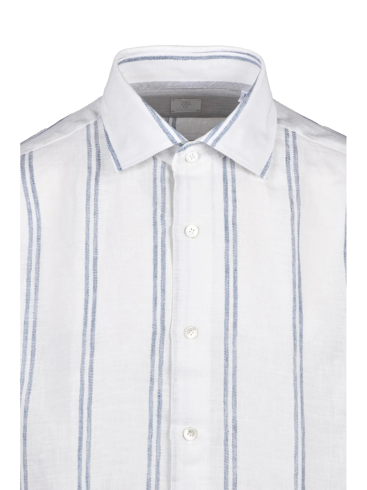 White Blue Linen Gauzed Shirt