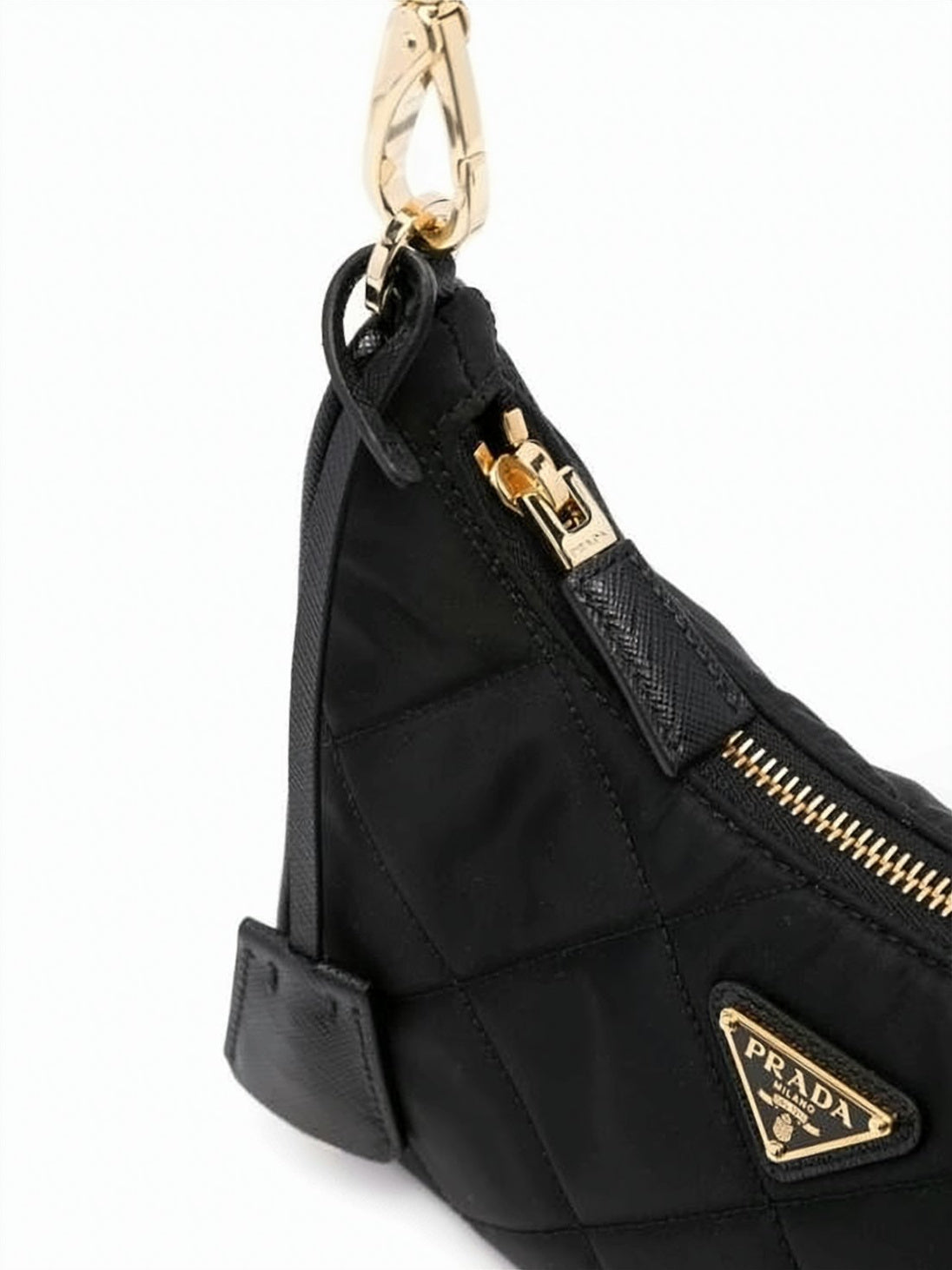 Compact Quilted Nylon Shoulder Bag