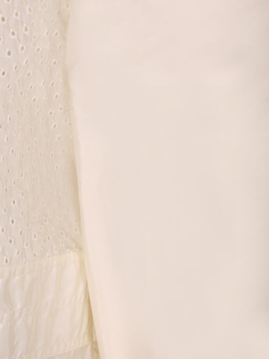 Cropped White Jacket With Perforated Detailing And Hood
