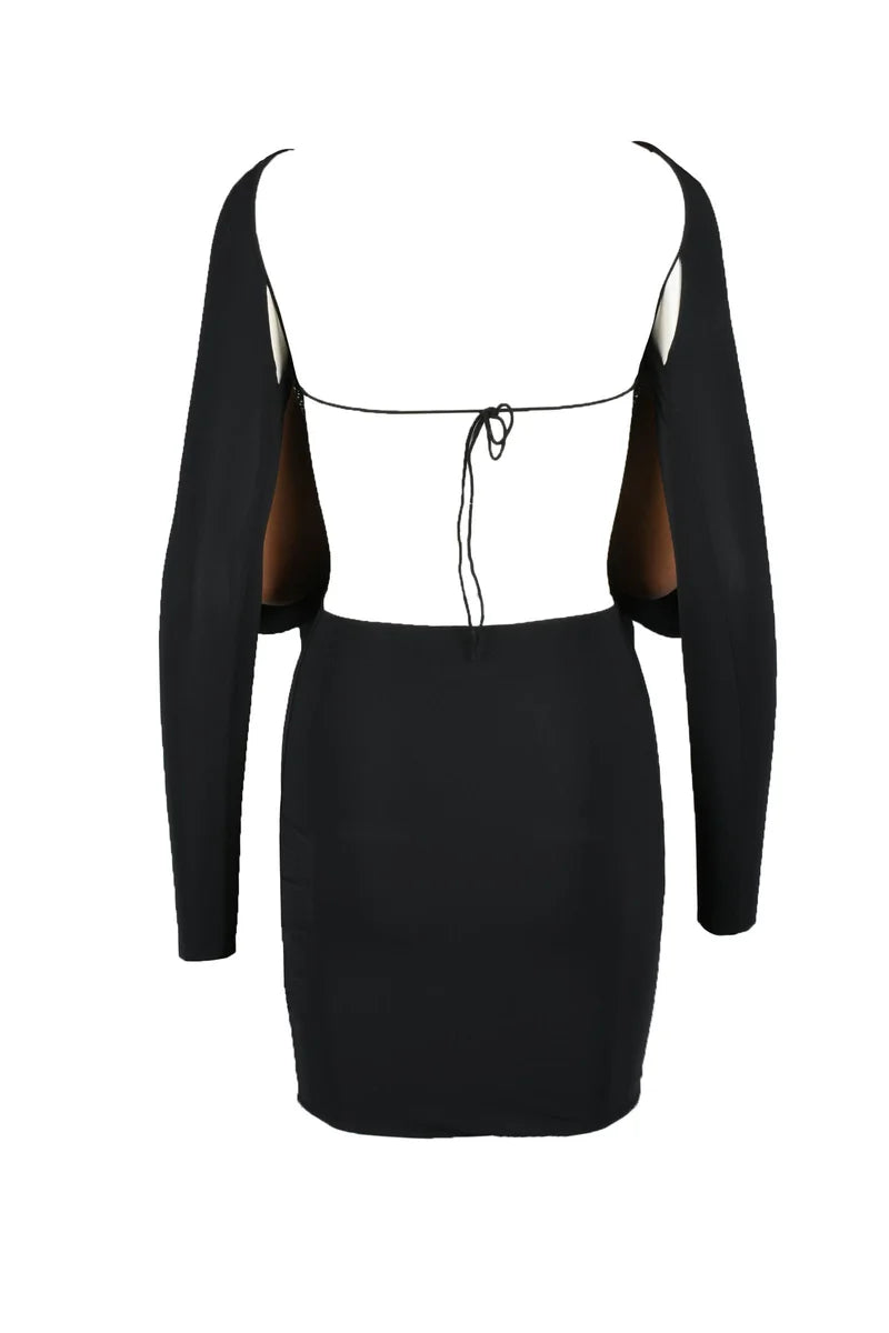 Fitted Mini Dress with Cut-Out Design