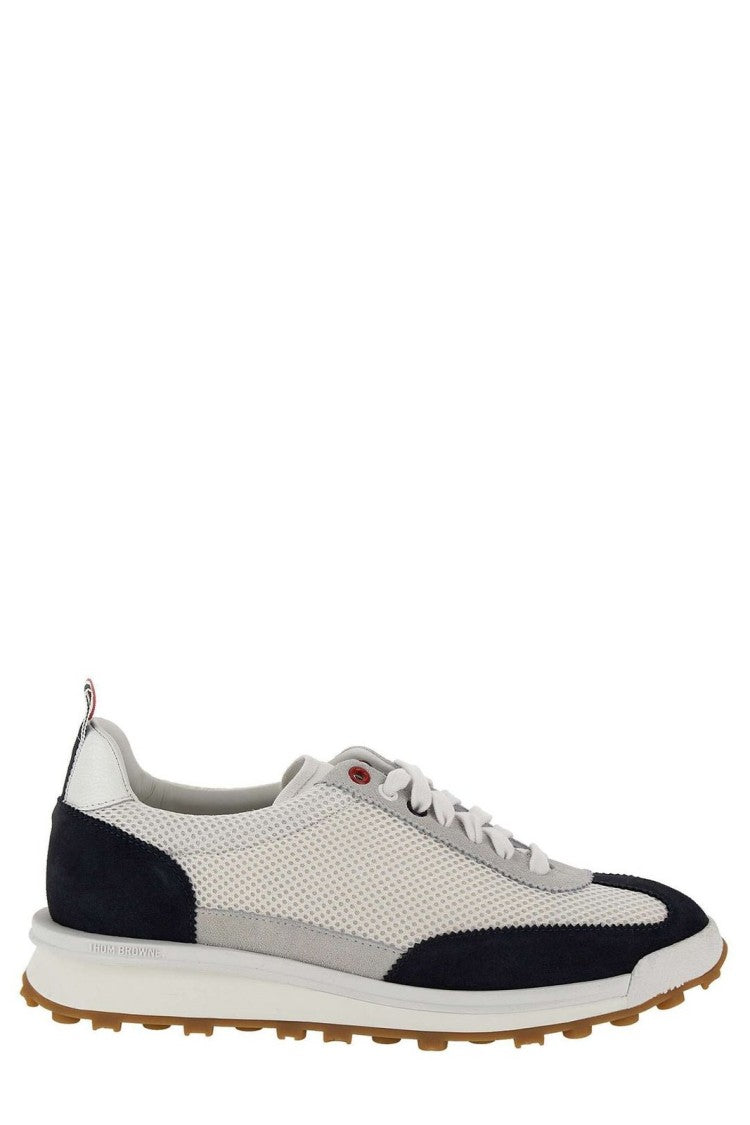 Low-Top Sneaker with Suede and Mesh Accents