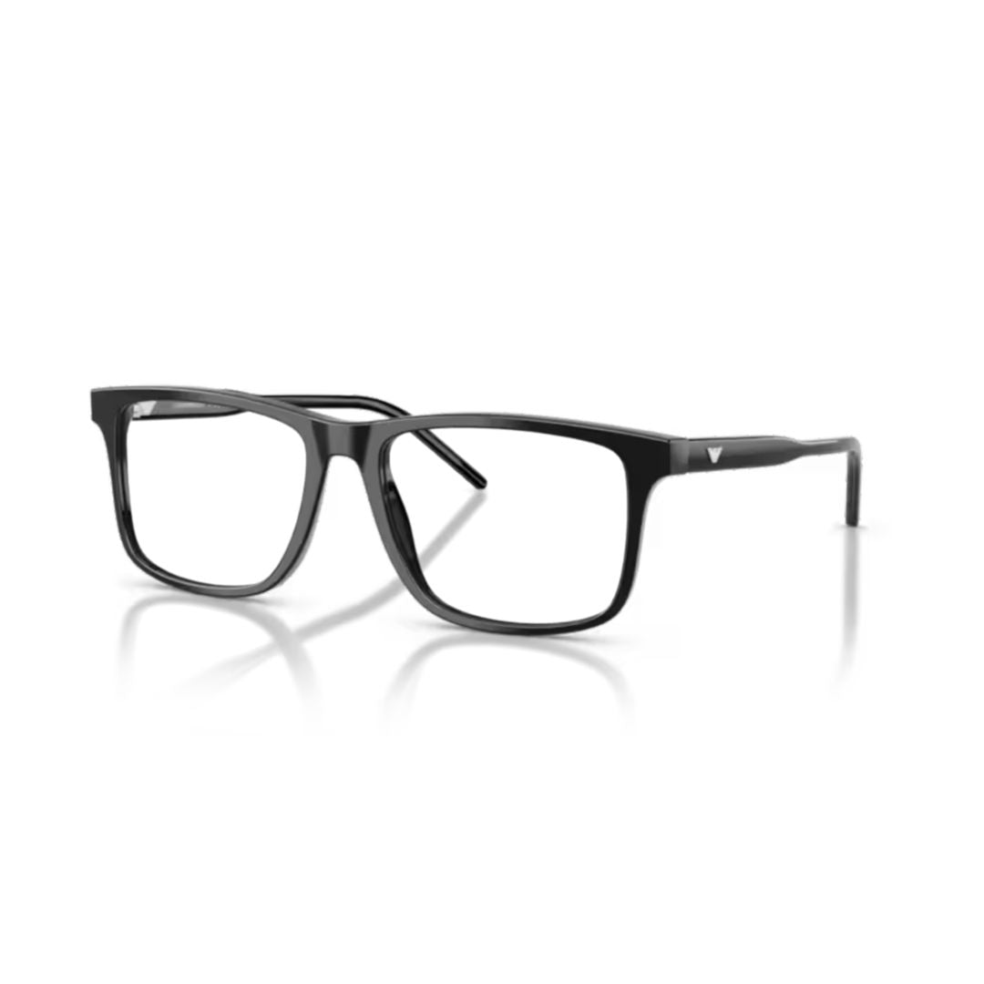 0ea3257 Rectangular Black Acetate Eyeglasses with Polished Finish