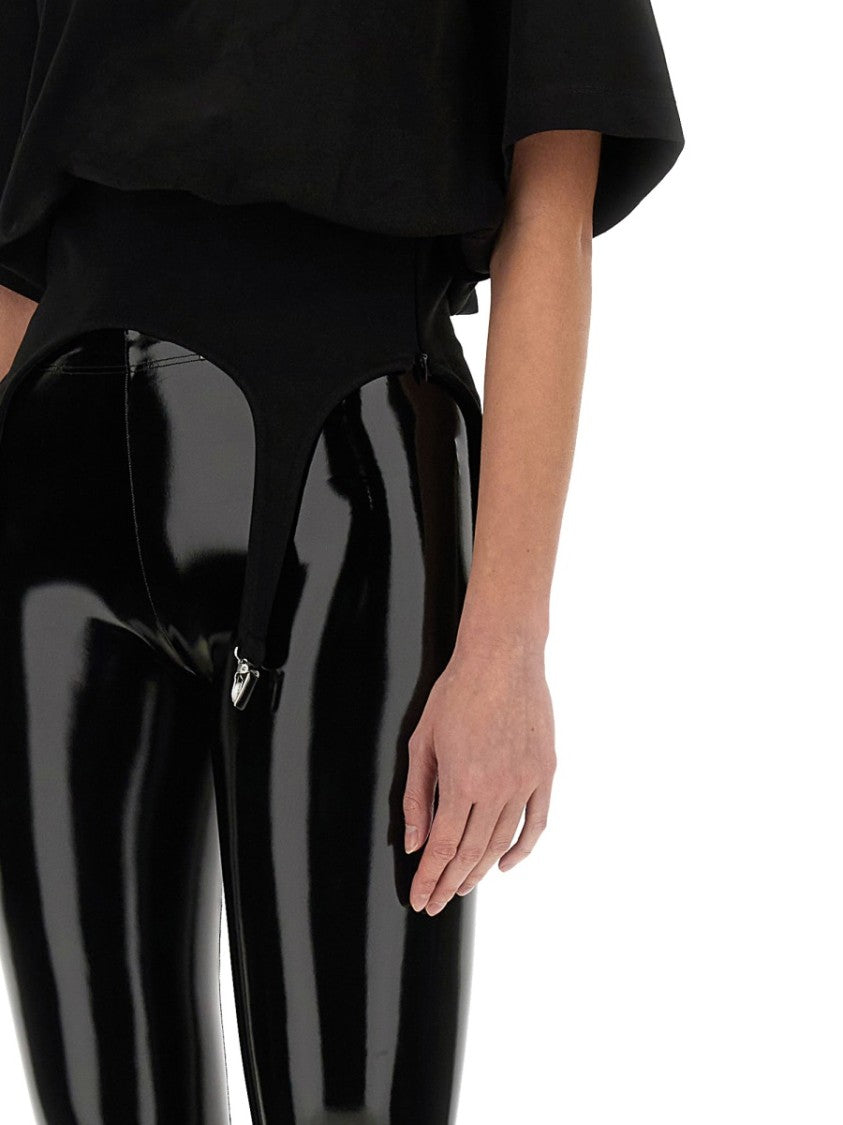 Black T-Shirt With Unique Suspender Design