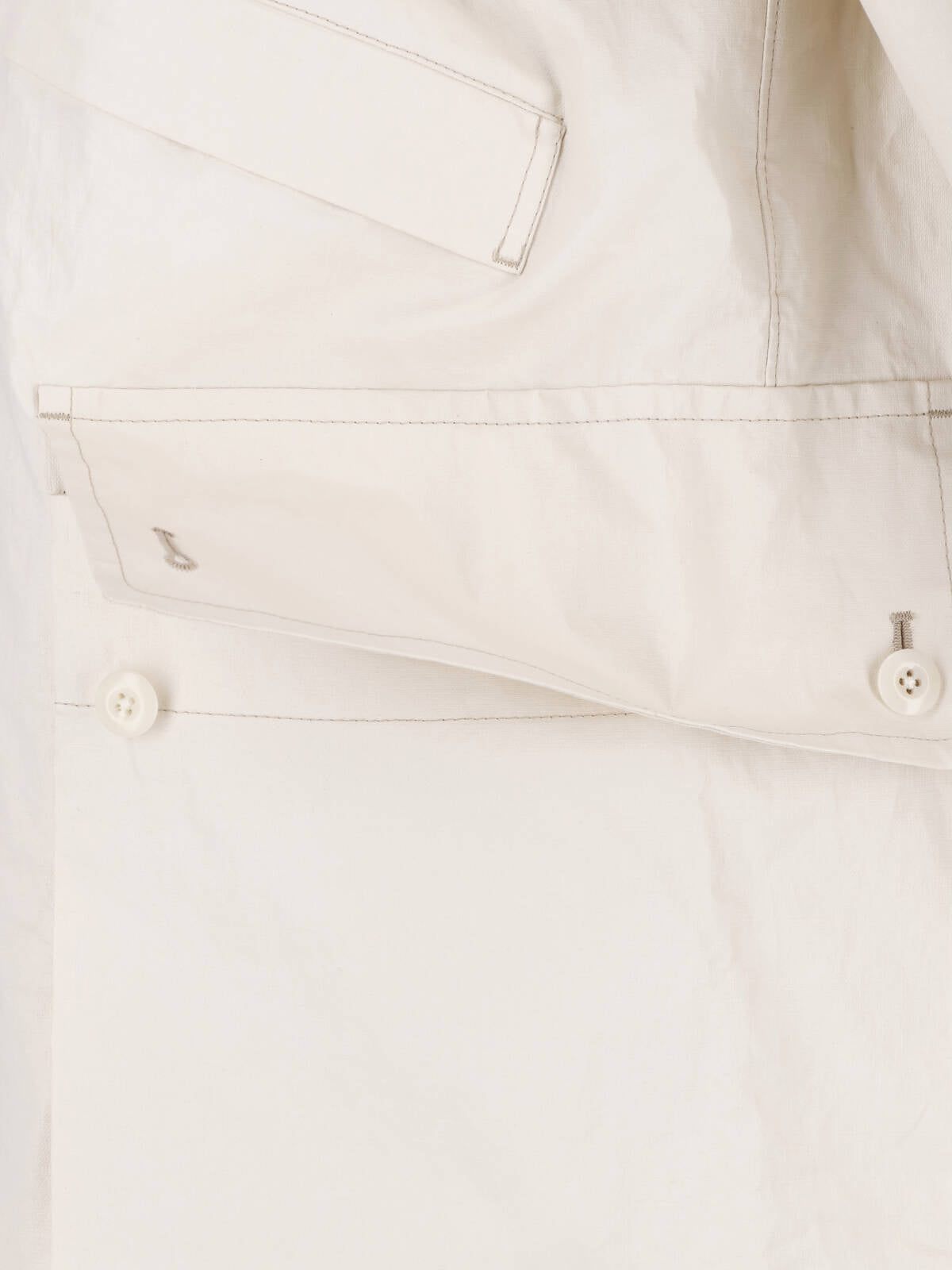White Technical Linen Hooded Waterproof Jacket