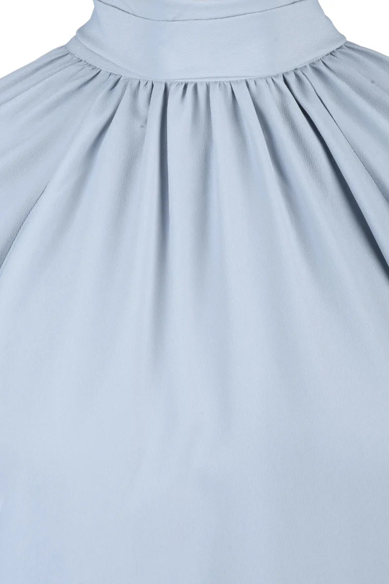 Acetate and Silk Blouse - Light Blue