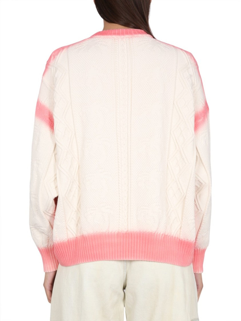 Patent Leather Effect Palm Sweater