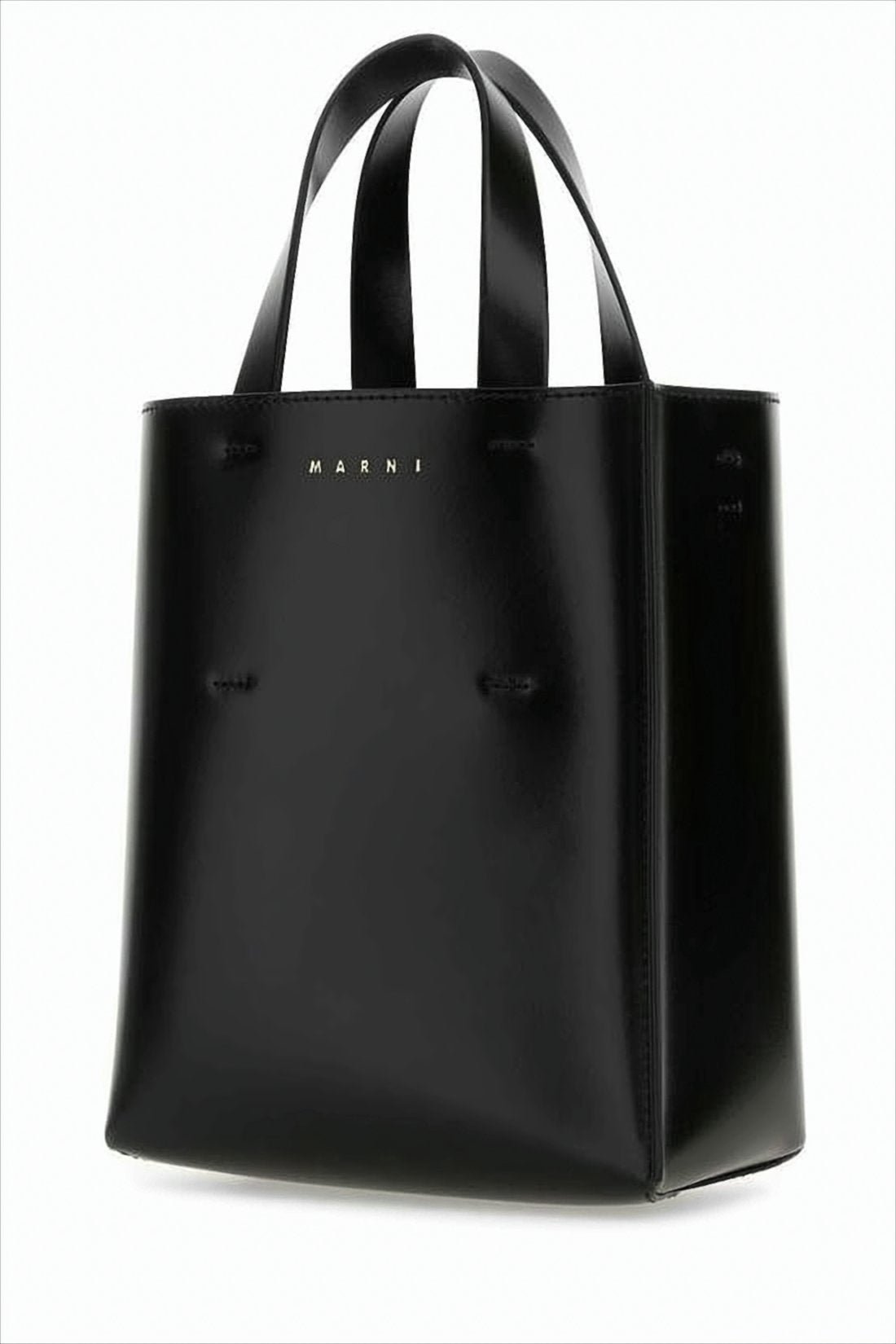 Structured Black Leather Tote Bag
