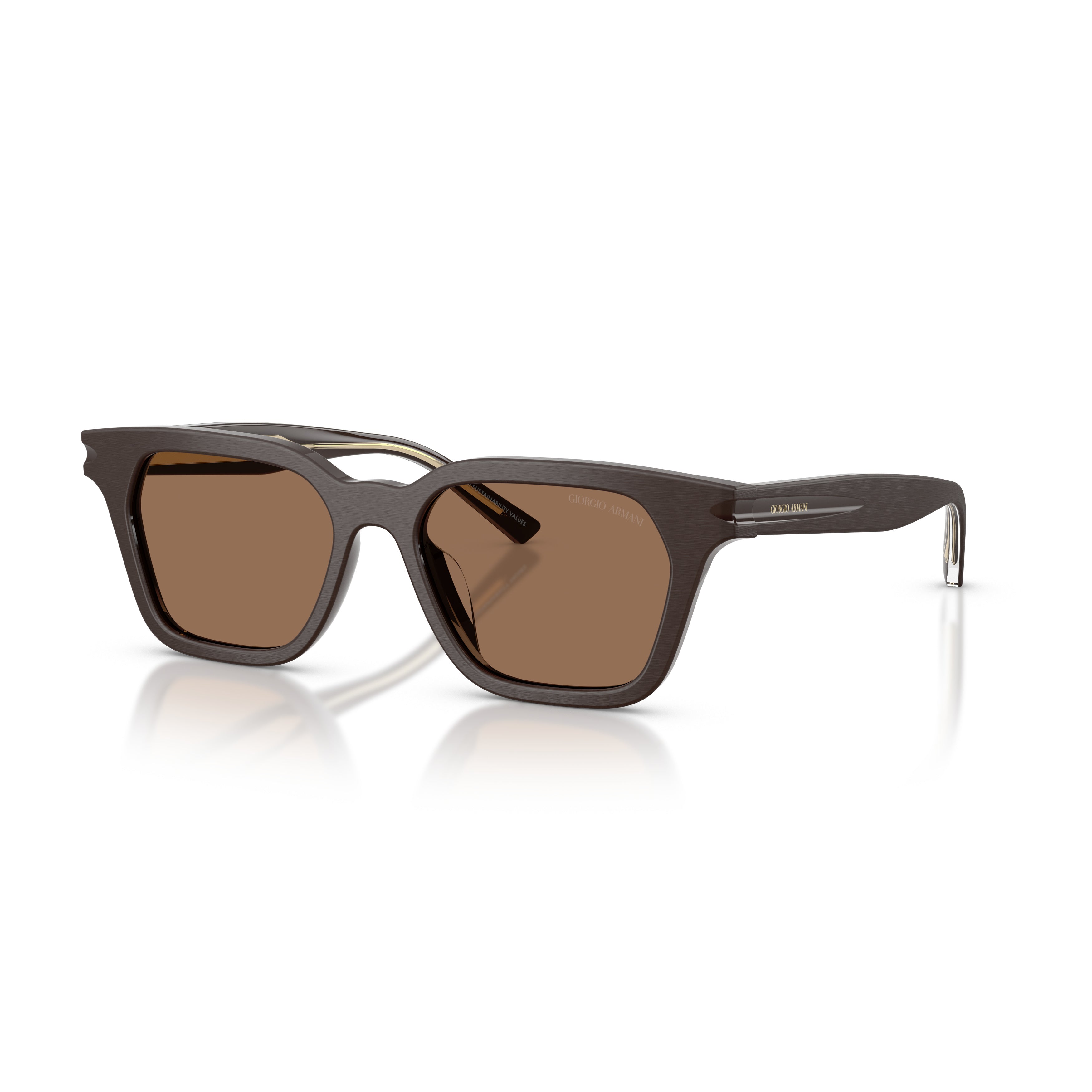 0ar8251u Angular Acetate Sunglasses with Bold Brown Lenses