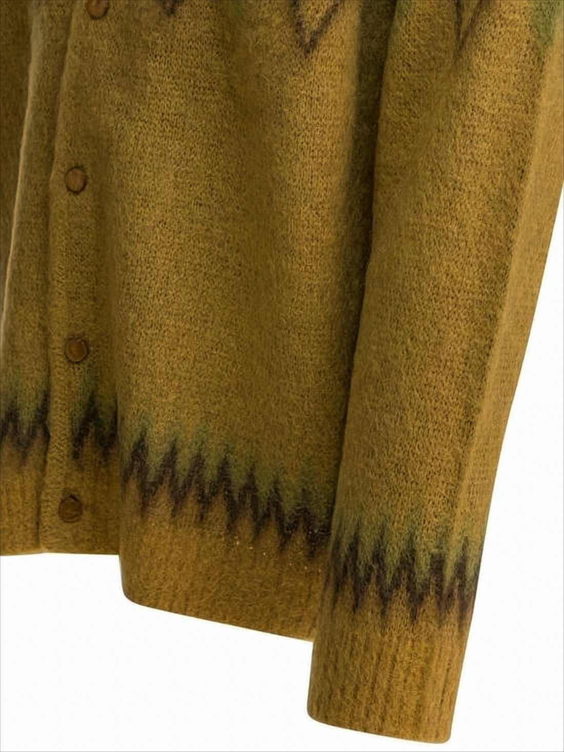 Argyle Pattern Mohair Blend Cardigan