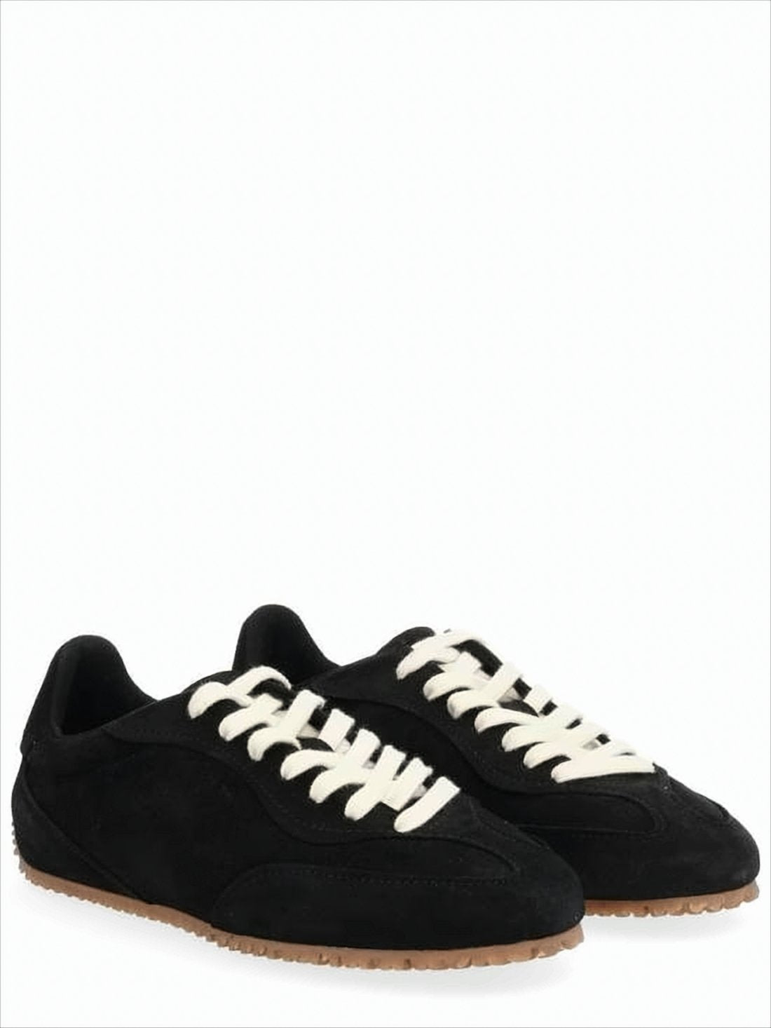 Suede Low-Profile Sneakers with Textured Sole
