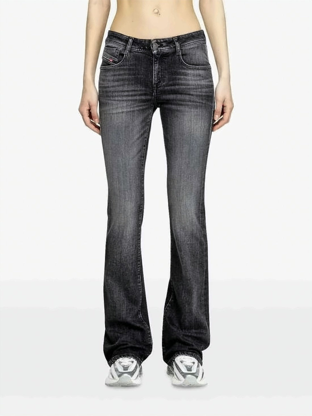 Bootcut Jeans with Faded Black Wash