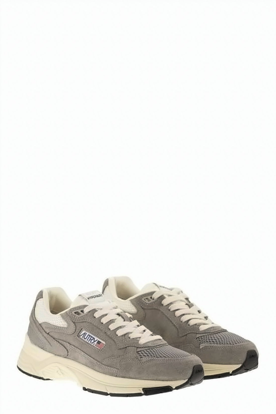 Layered Suede and Mesh Sneakers