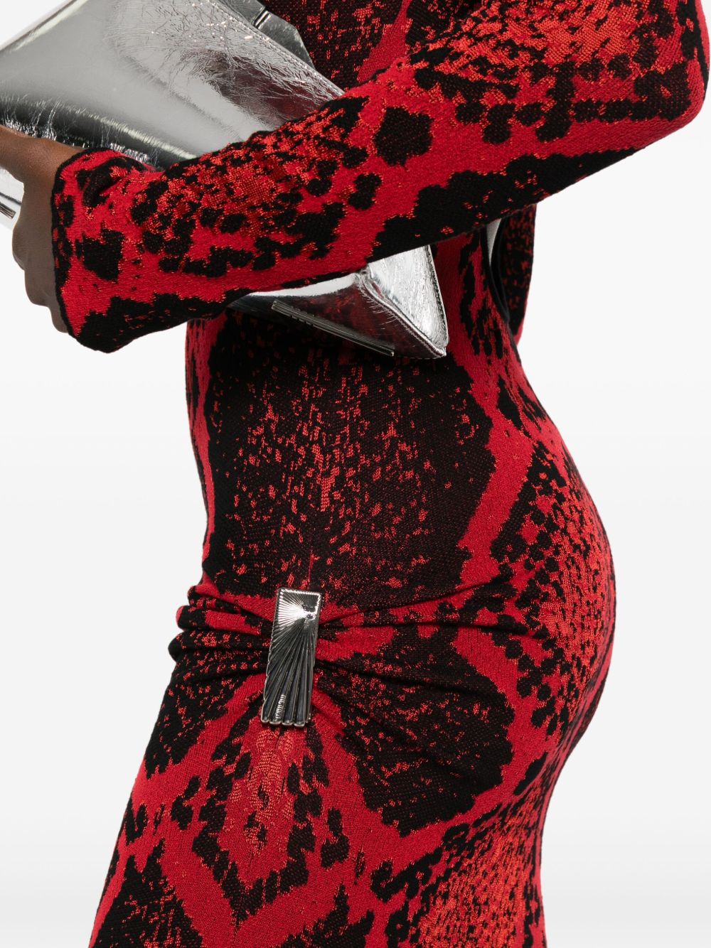 Python Print Midi Dress with Cut-Out Back