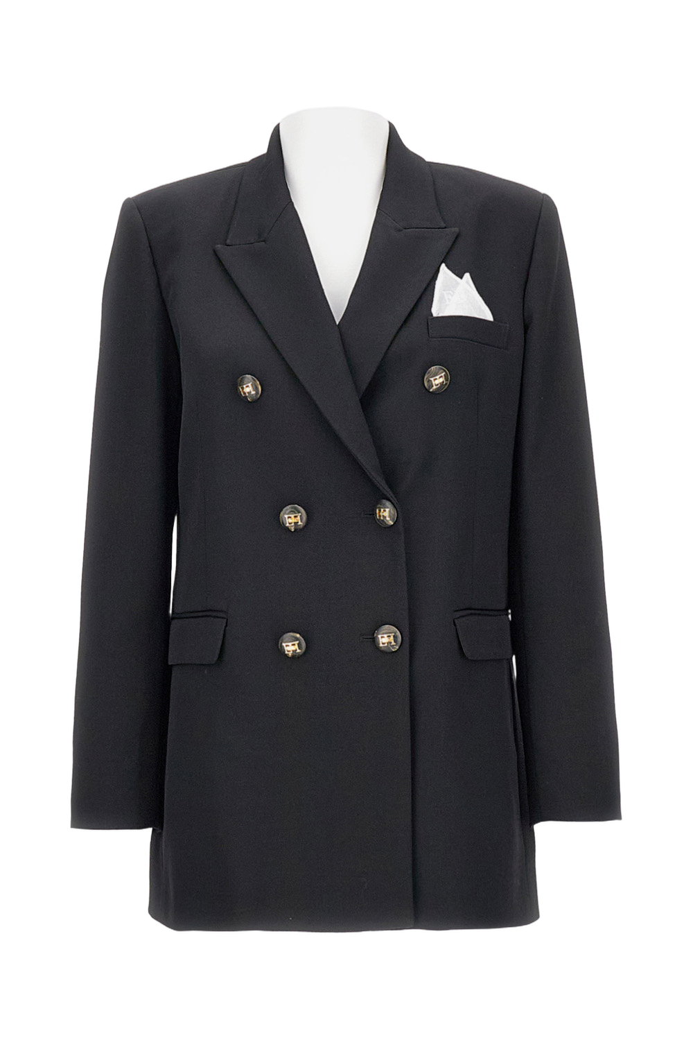 Double-Breasted Striped Blazer With Classic Lapel