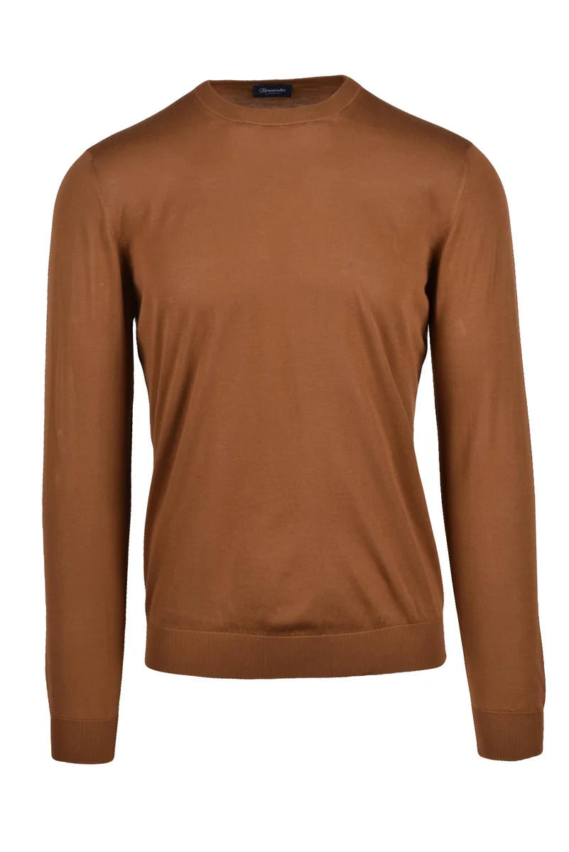 Cotton Crewneck Sweater - Brown