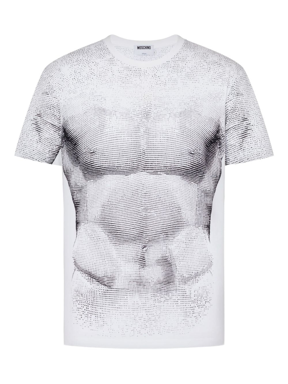 Monochrome Print T-shirt with Sculpted Torso