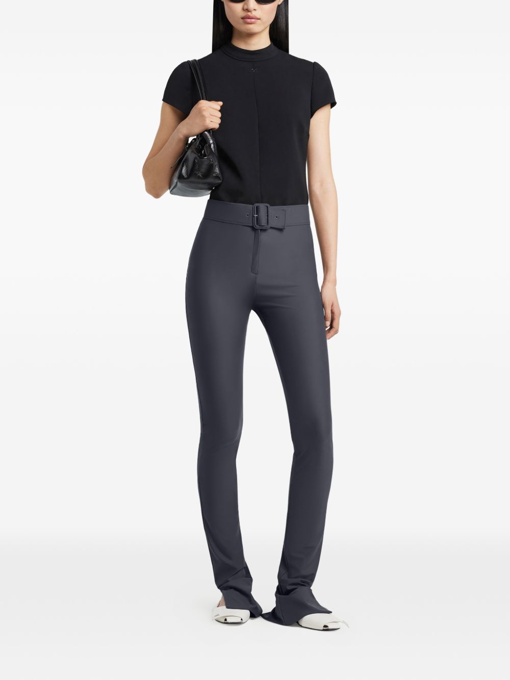 Fitted Black Short-Sleeved Top