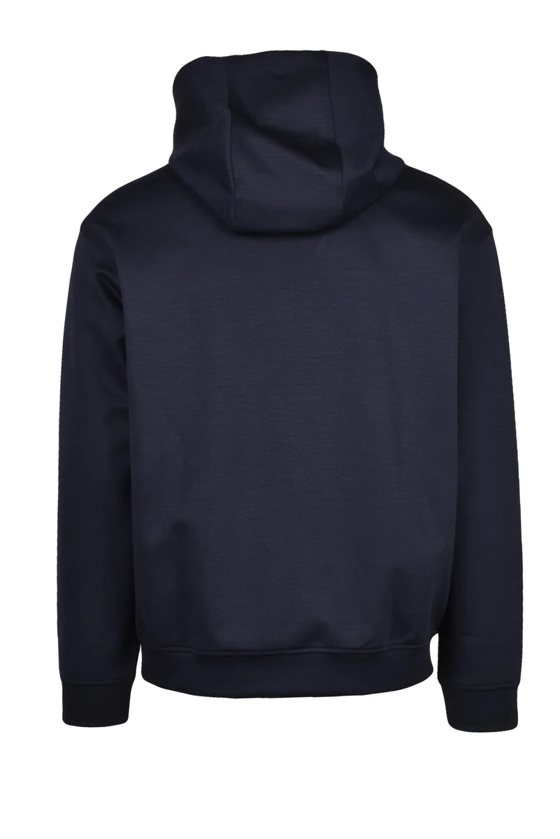 Hooded Sweatshirt Polyester Wool Stretch - Blue