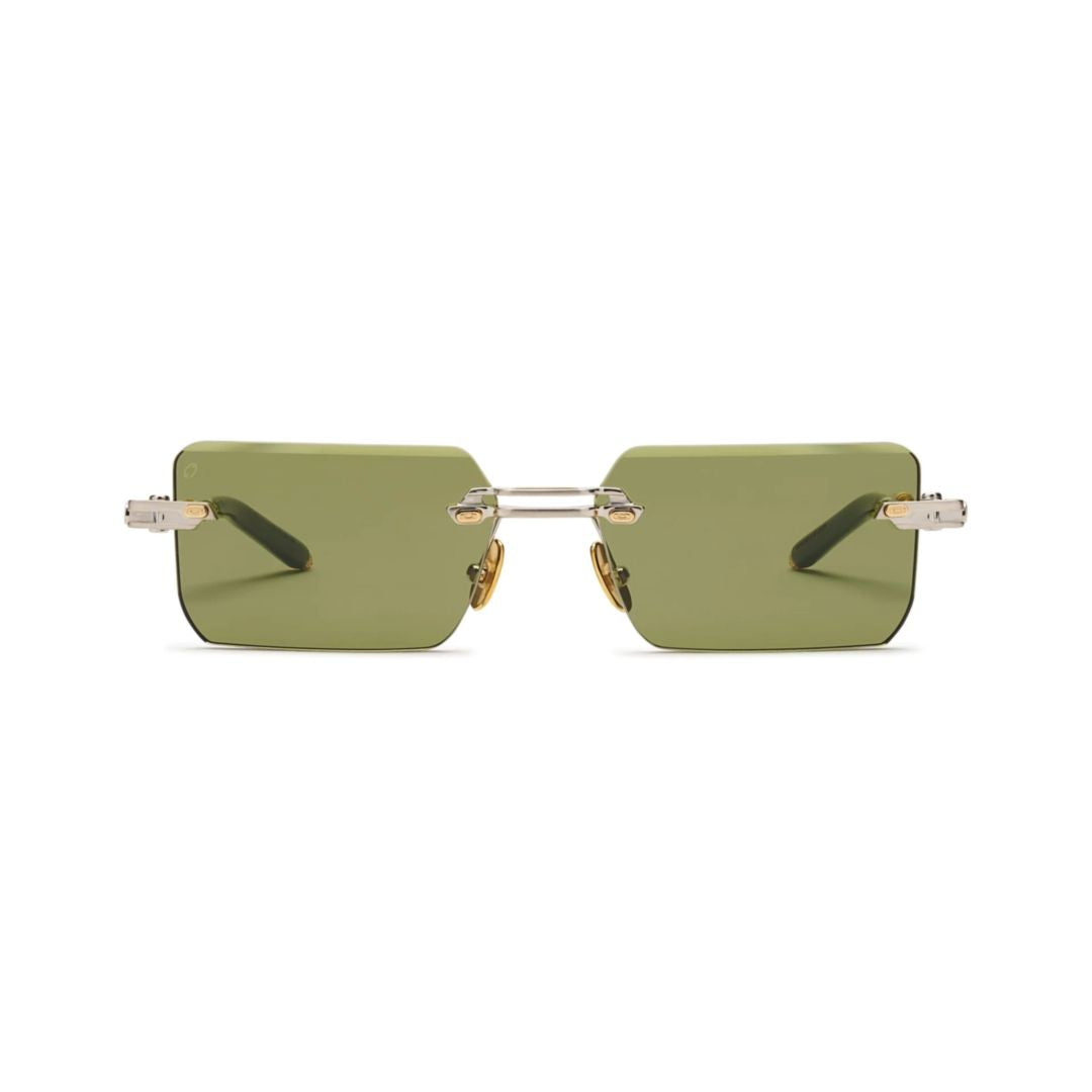 Evija Rectangular Rimless Sunglasses with Metallic Bridge