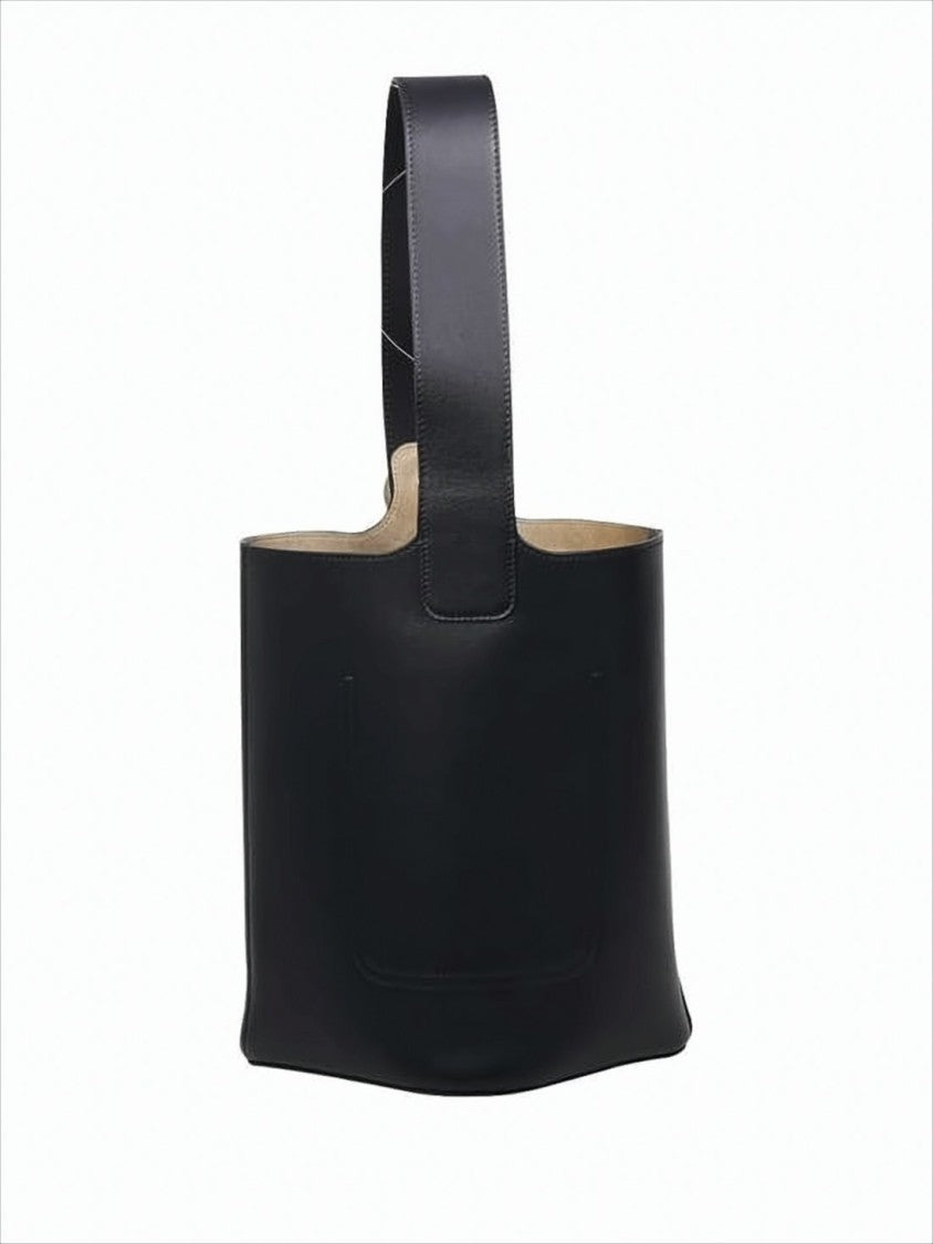 Structured Calf Leather Shoulder Bag