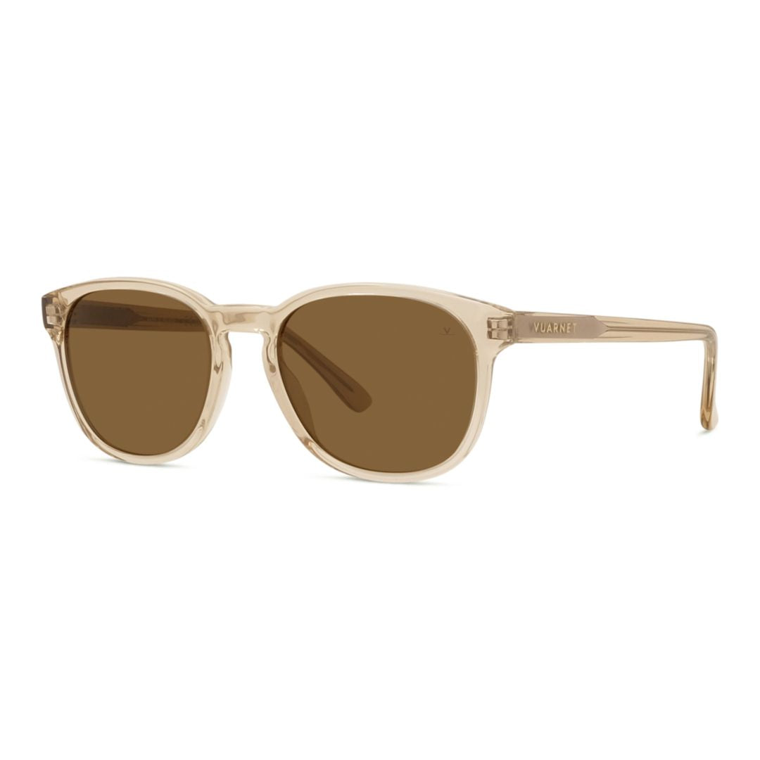 Vu40011i Translucent Beige Square Sunglasses with Brown Lenses