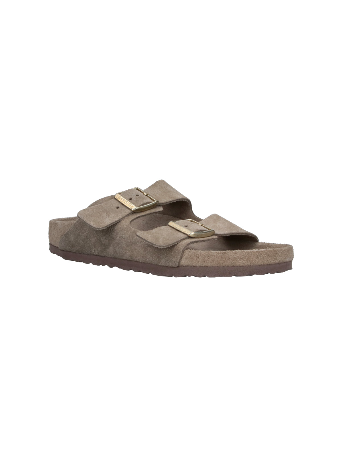 Taupe Arizona Suede Double Strap Sandals