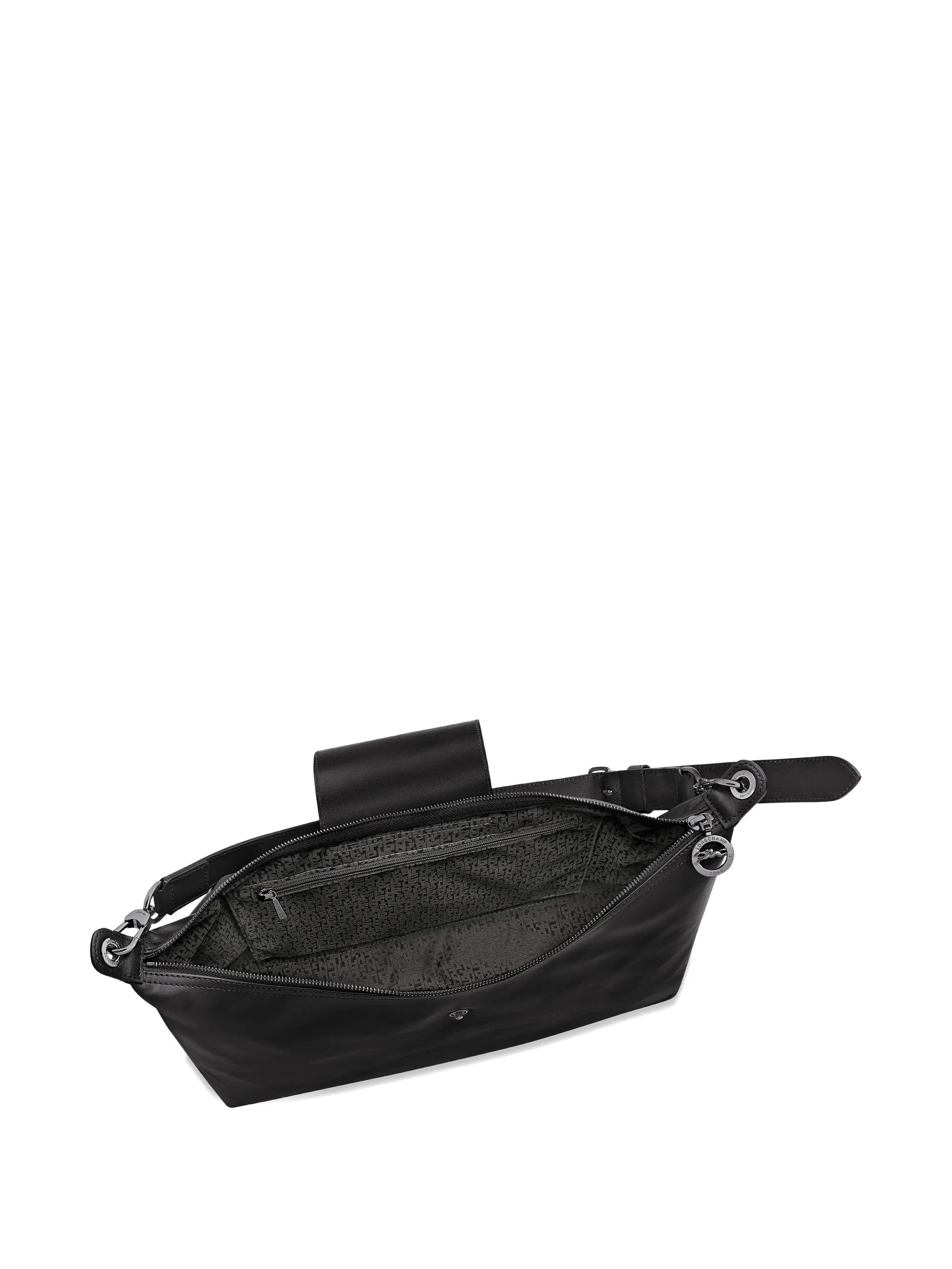 Rectangular Black Shoulder Bag With Adjustable Strap