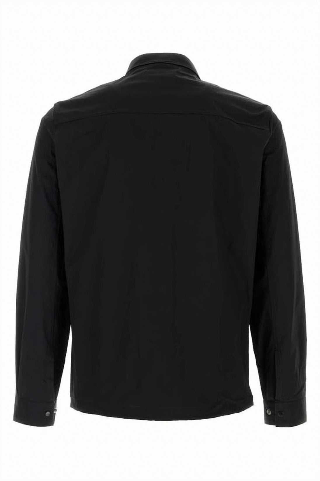 Gabardine Zip-Up Overshirt with Classic Collar
