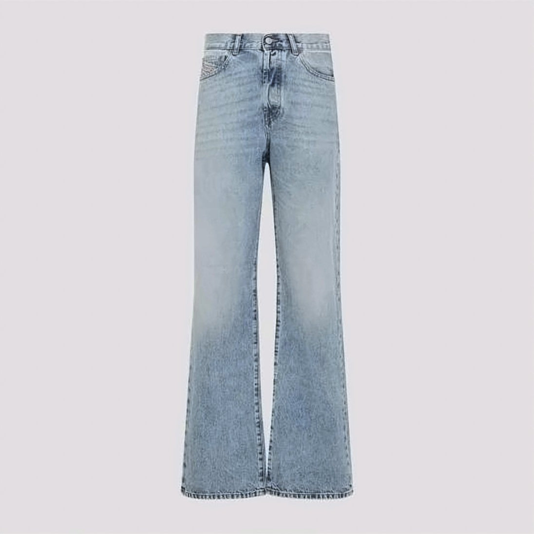 Light Wash Flared Cotton Denim Pants
