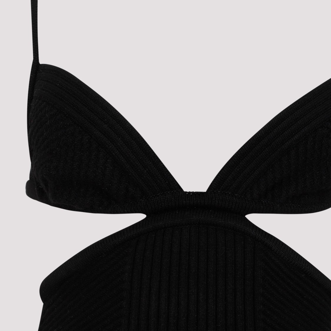 Black Cut Out Ribbed Mini Dress
