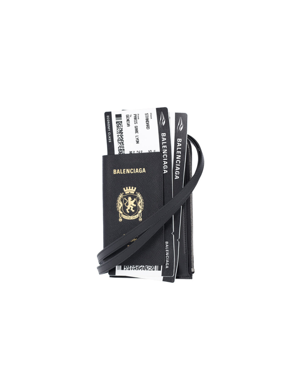 Compact Black Calf Leather Smartphone Holder