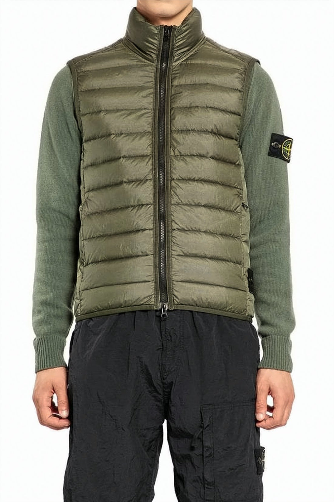 Quilted Vest with High Collar