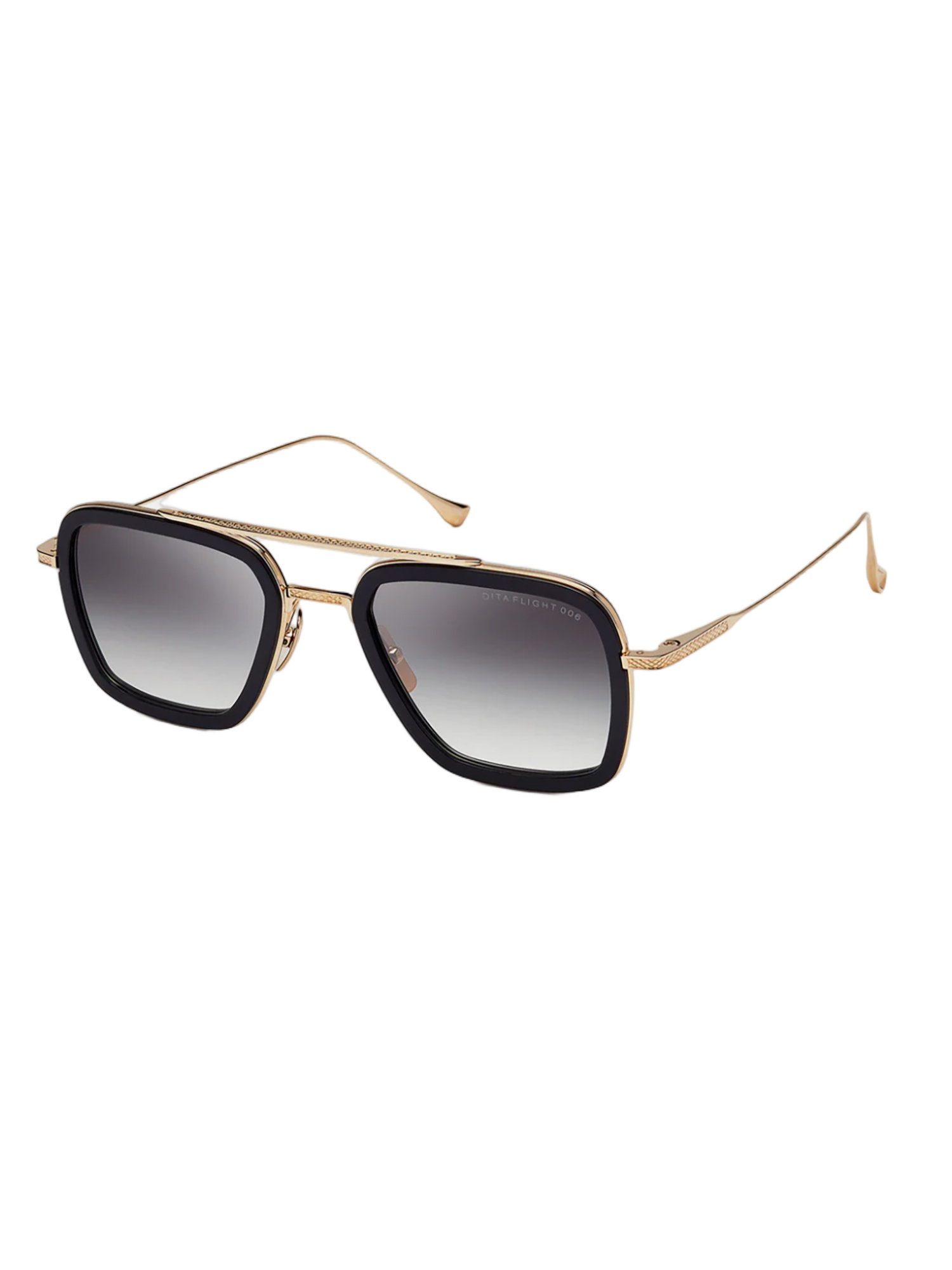 Rectangular Metal Sunglasses with Gold Accents