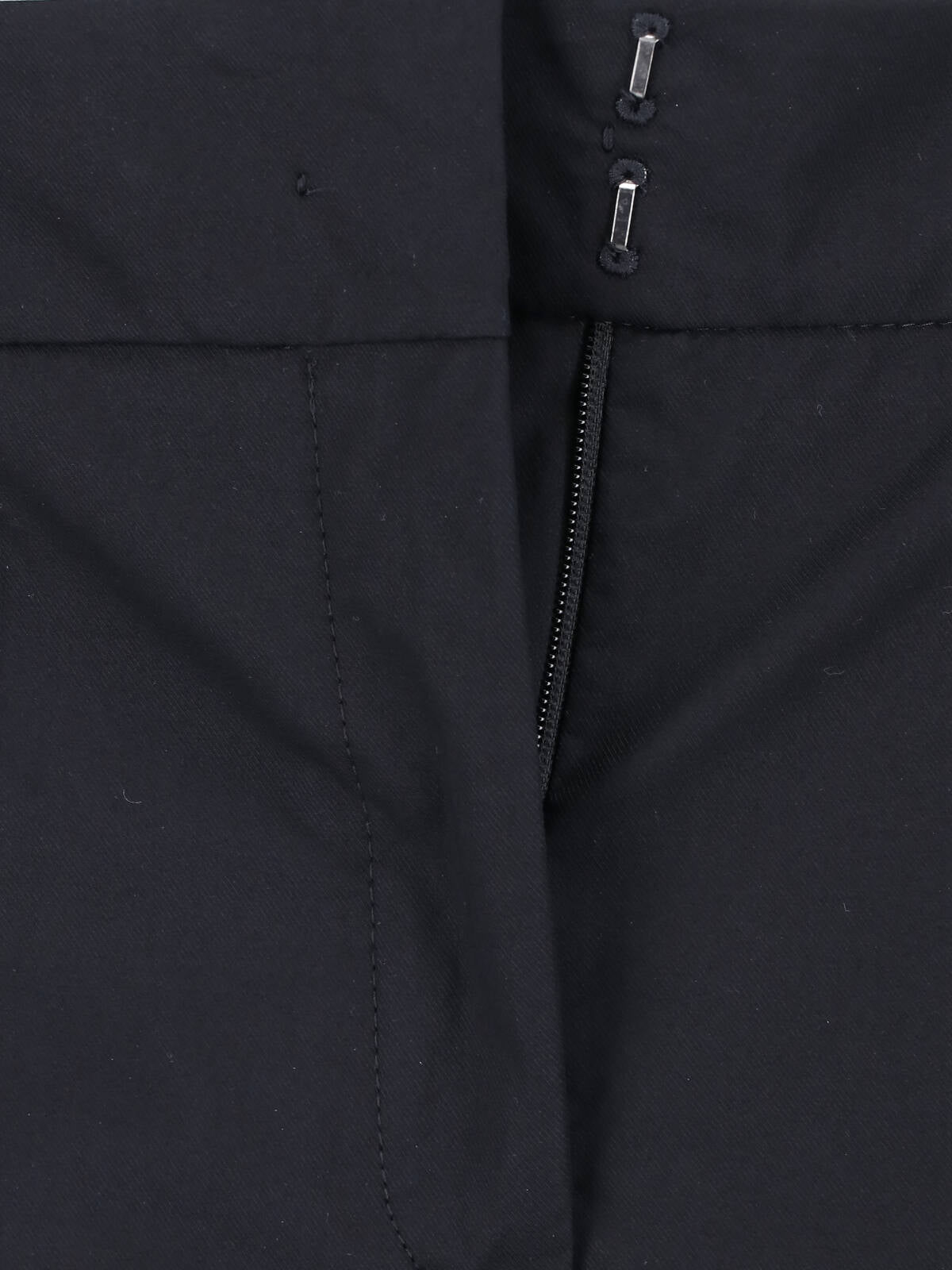 Black Tailored Straight-Leg Stretch Trousers