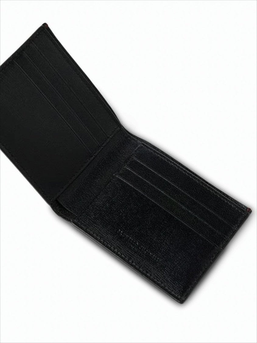 Smooth Goatskin Leather Bifold Wallet With Embossed Logo