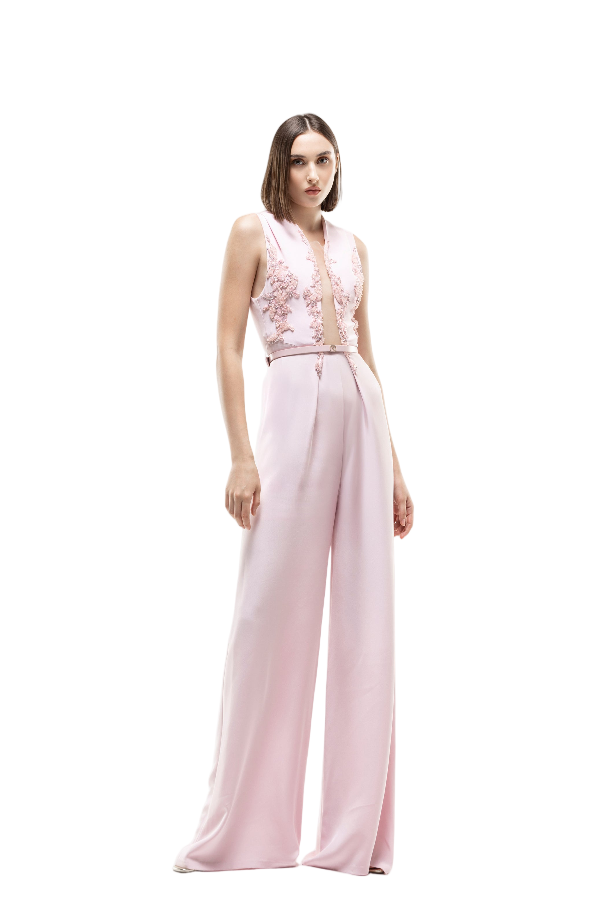 Embellished Crepe Jumpsuit