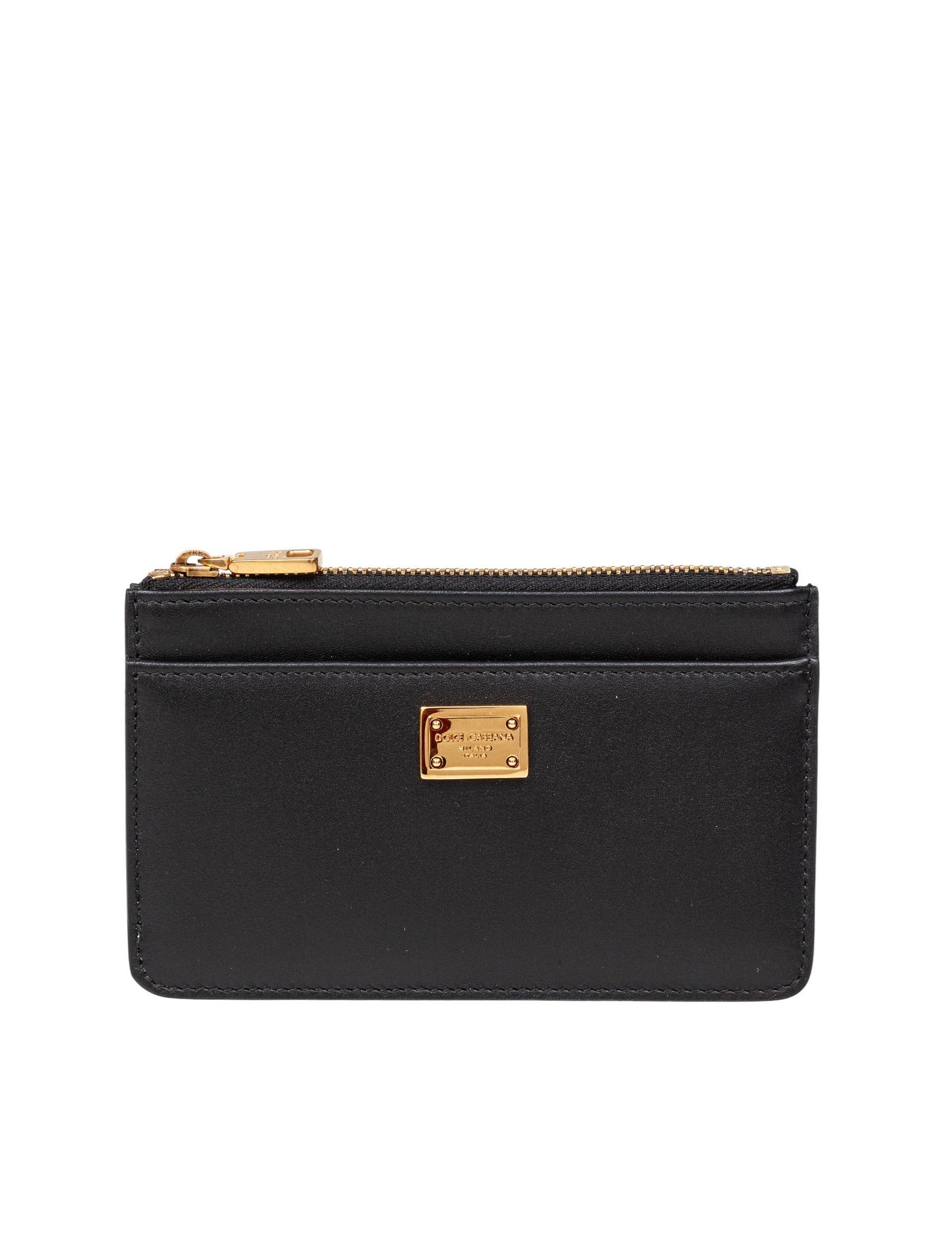 Black Plonge' Leather Card Holder