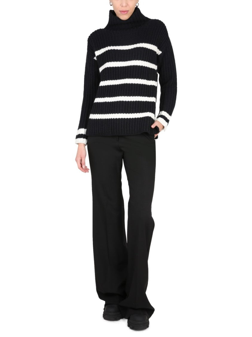 Chunky Knit Turtleneck With Ribbed Collar