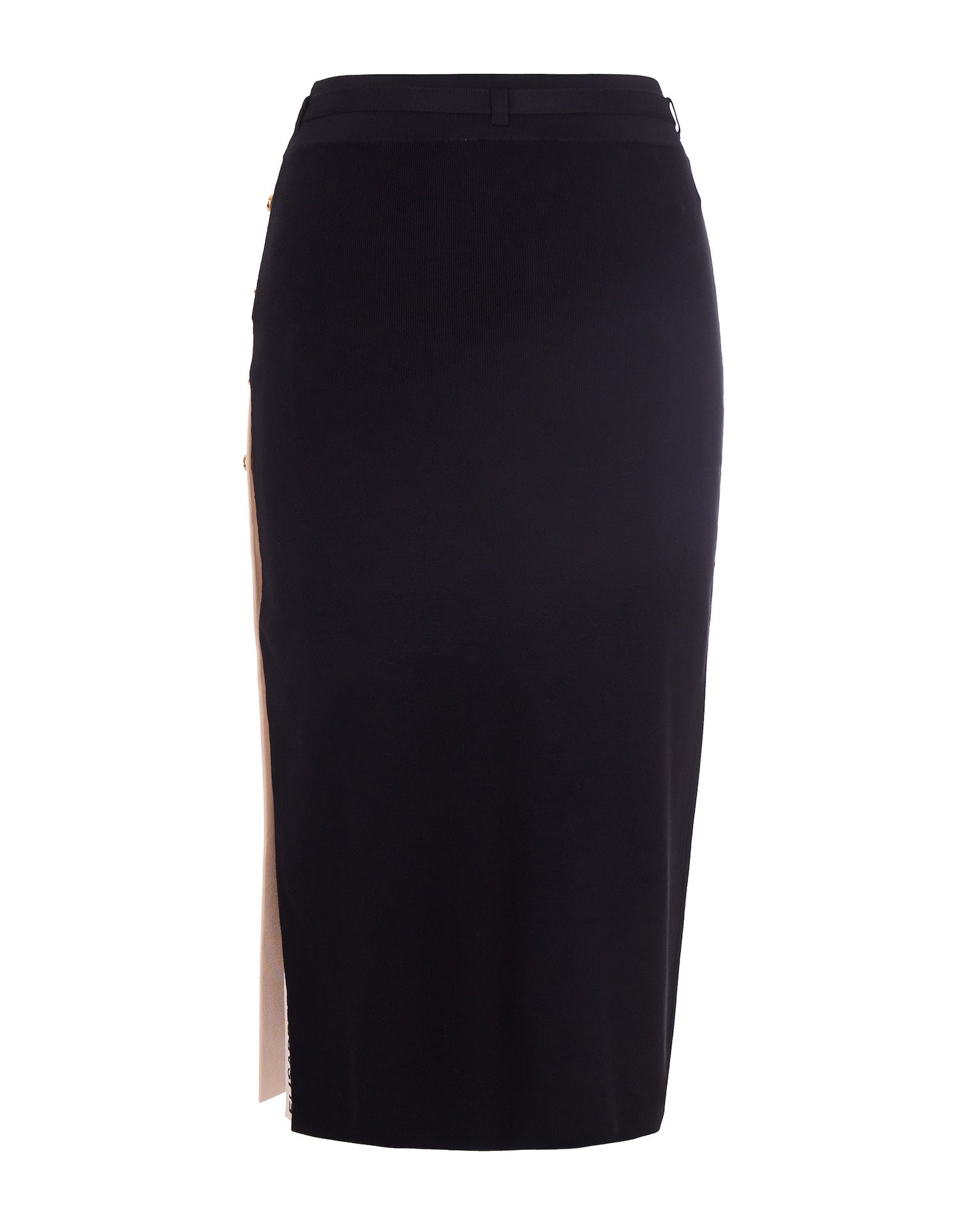 Midi Skirt with Viscose Bands and Jacquard Detailing