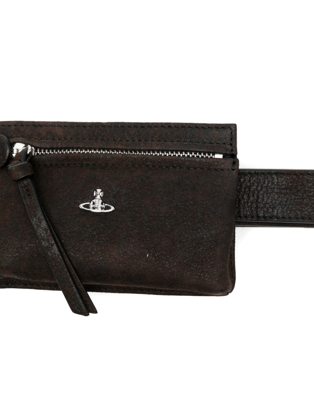 Brown Logo Zip Bag