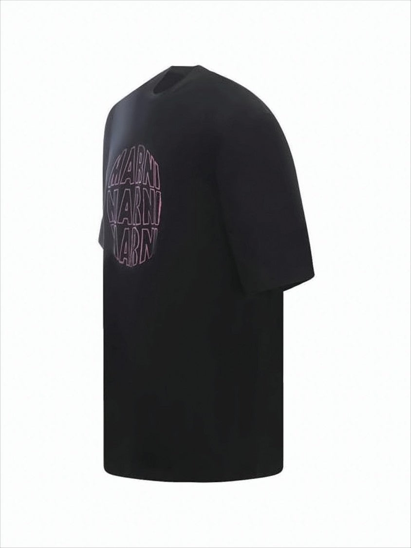 Relaxed Fit Black T-Shirt with Bold Graphic Print