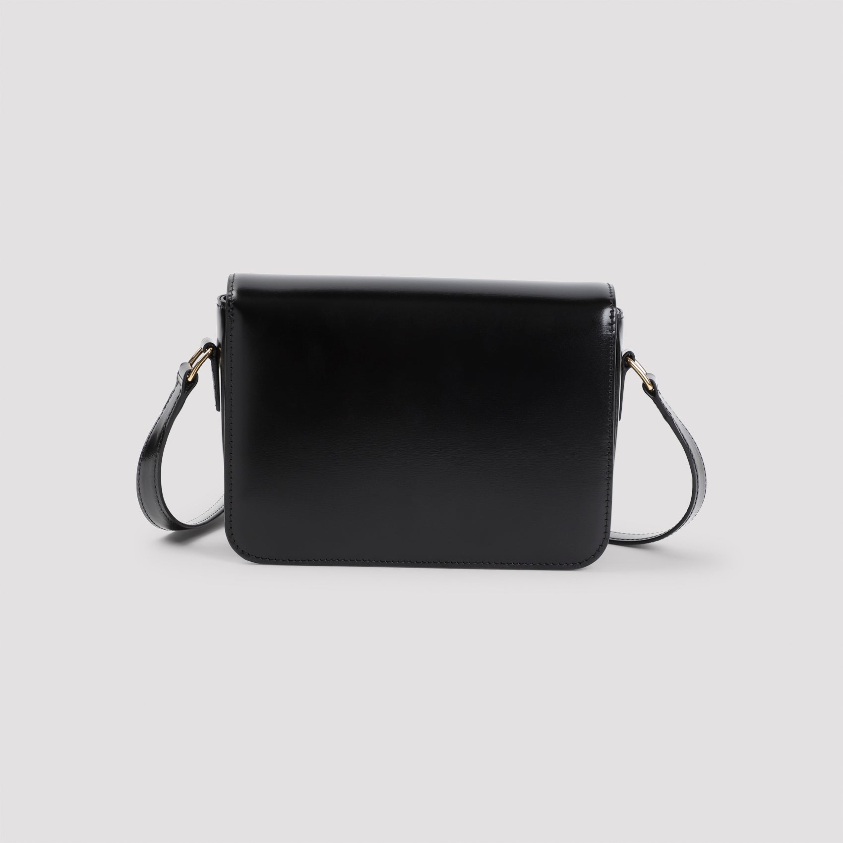 Structured Black Calfskin Shoulder Bag