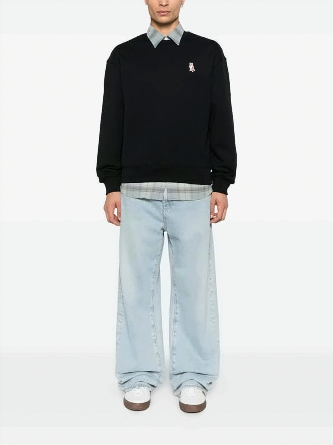 Classic Crew Neck Black Sweatshirt