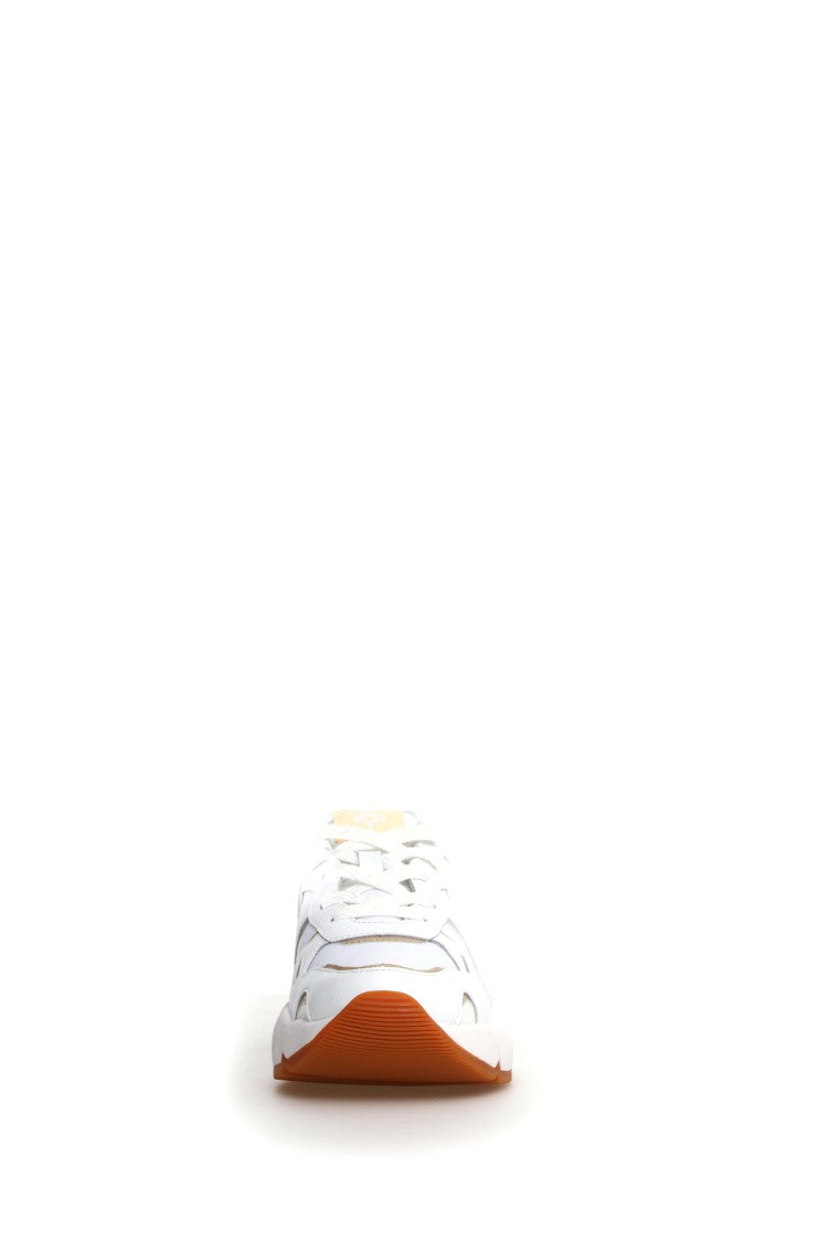 White Suede and Technical Fabric Sneakers