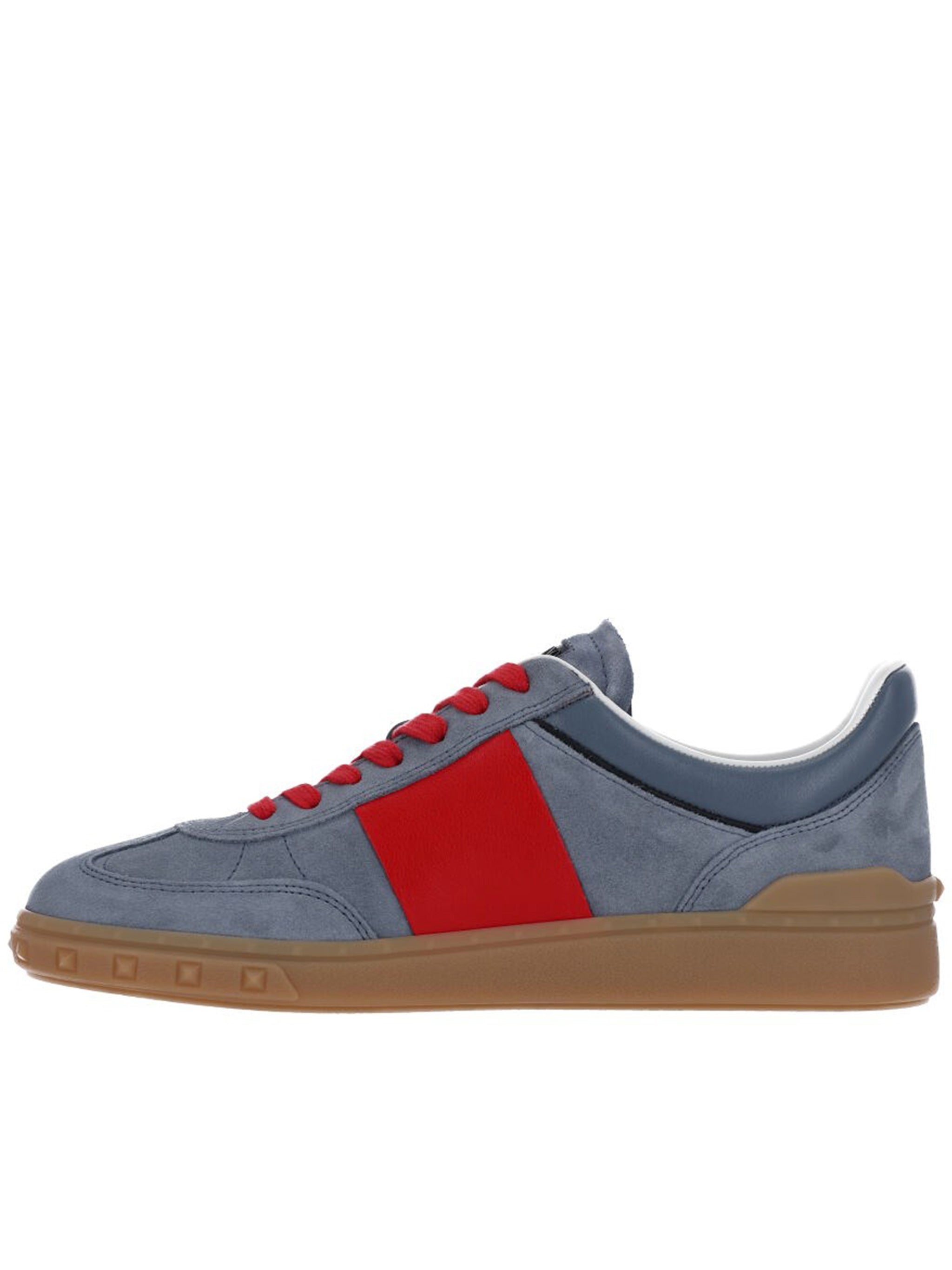 Blue Sneakers Muted Suede Leather Sneakers