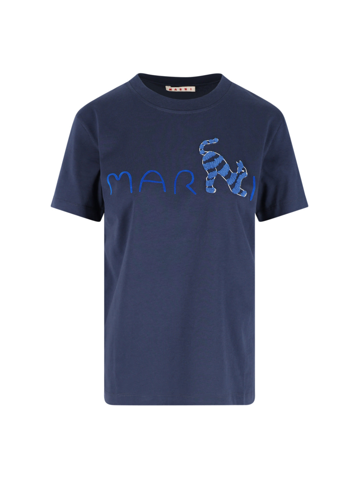 "Animal Aphabet" Logo T-Shirt In Blue Cotton