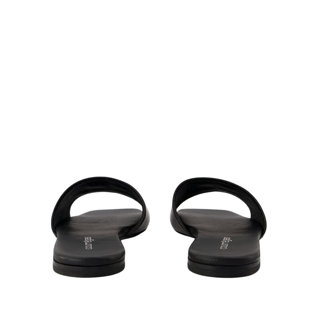 Minimalist Black Lambskin Slip-On Mules