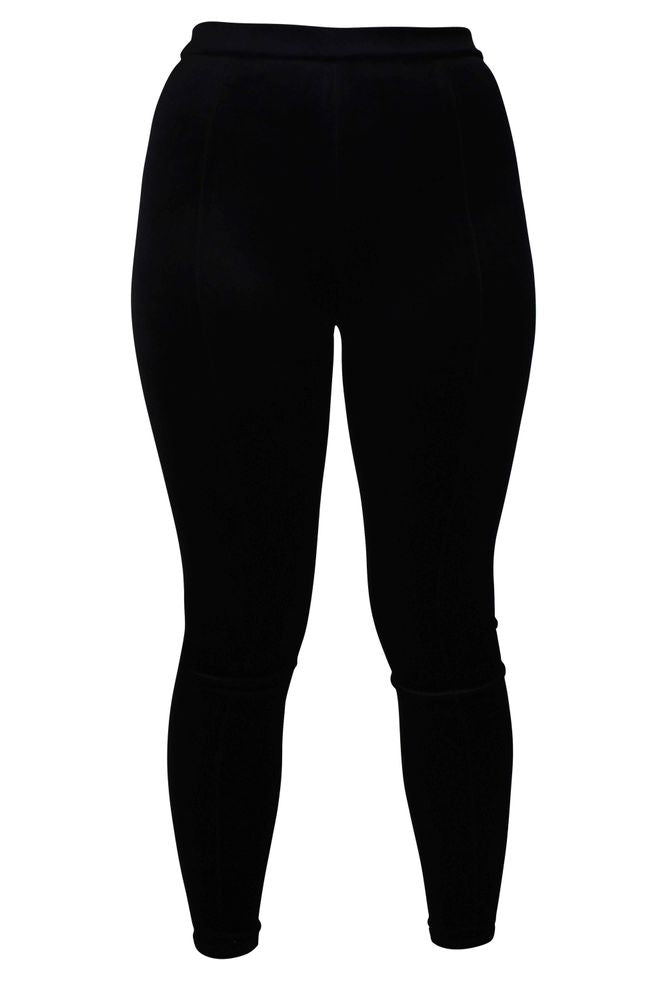 High-Waisted Skinny Leggings With Velvet Effect